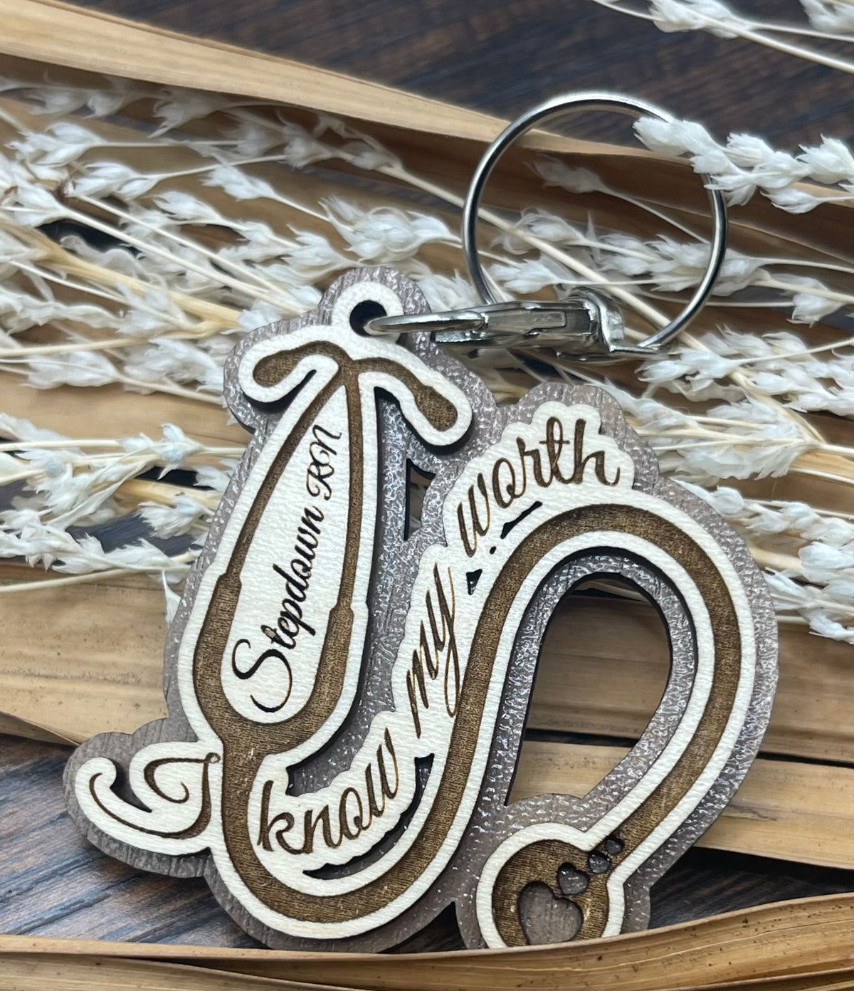 Laser Engraved Wooden Stethoscope Keychain – Know Your Worth | Stepdown RN