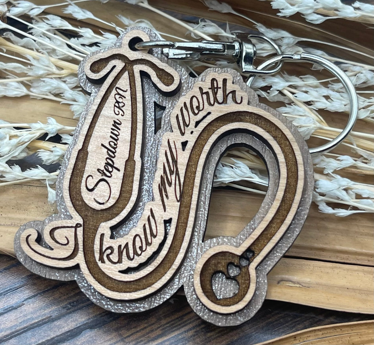 Laser Engraved Wooden Stethoscope Keychain – Know Your Worth | Stepdown RN